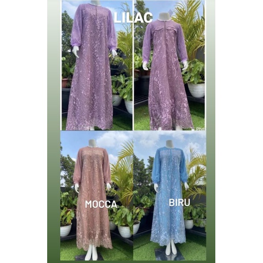 REAL PICT COUPLE GAMIS BRUKAT IBU DAN ANAK 11-12th/ CP BROKAT /GAMIS TILLE BORDIR COUPLE FAMILY/BAJU