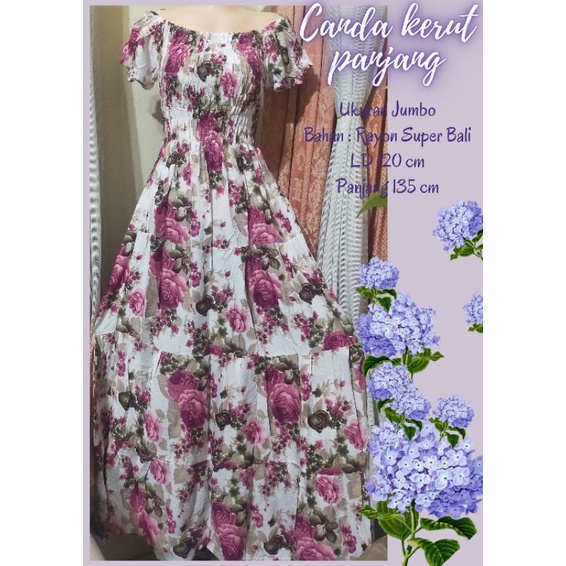 Dress canda panjang //Canda kerut panjang //Canda kerut longdress