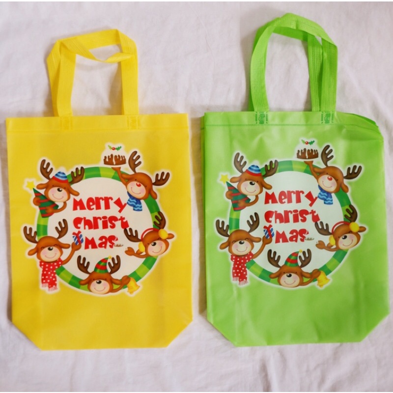 

TAS SPUNBOND NATAL 34x30x9cm | SPUNBOND LAMINASI | GOODIE BAG NATAL