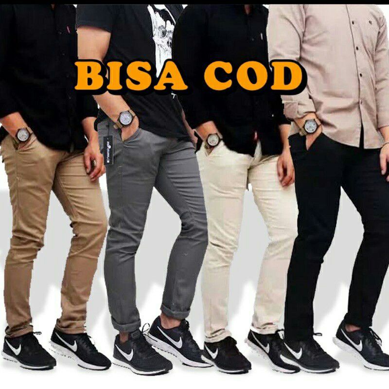 CELANA PANJANG PRIA UKURAN 27-38 PREMIUM QUALITY CHINOS SLIMFIT COWO SKINNY POLOS COWOK