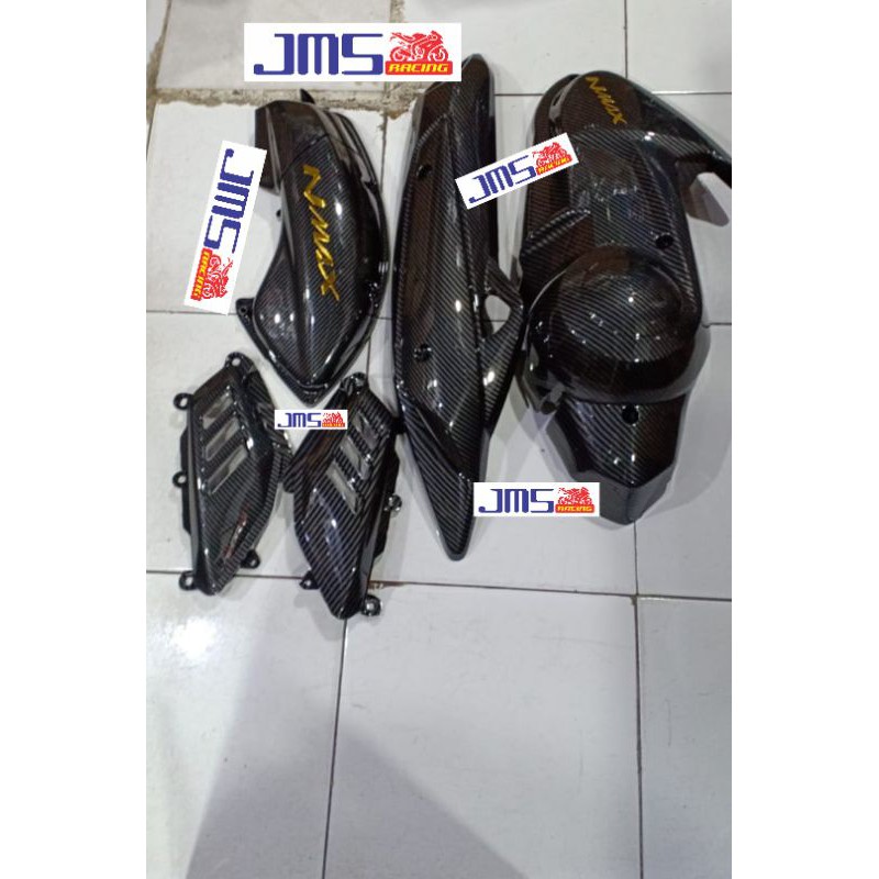 cover tutup bodi carbon yamaha nmax set zoro cover knalpot cvt bodi kiri kanan hawa filter mblem