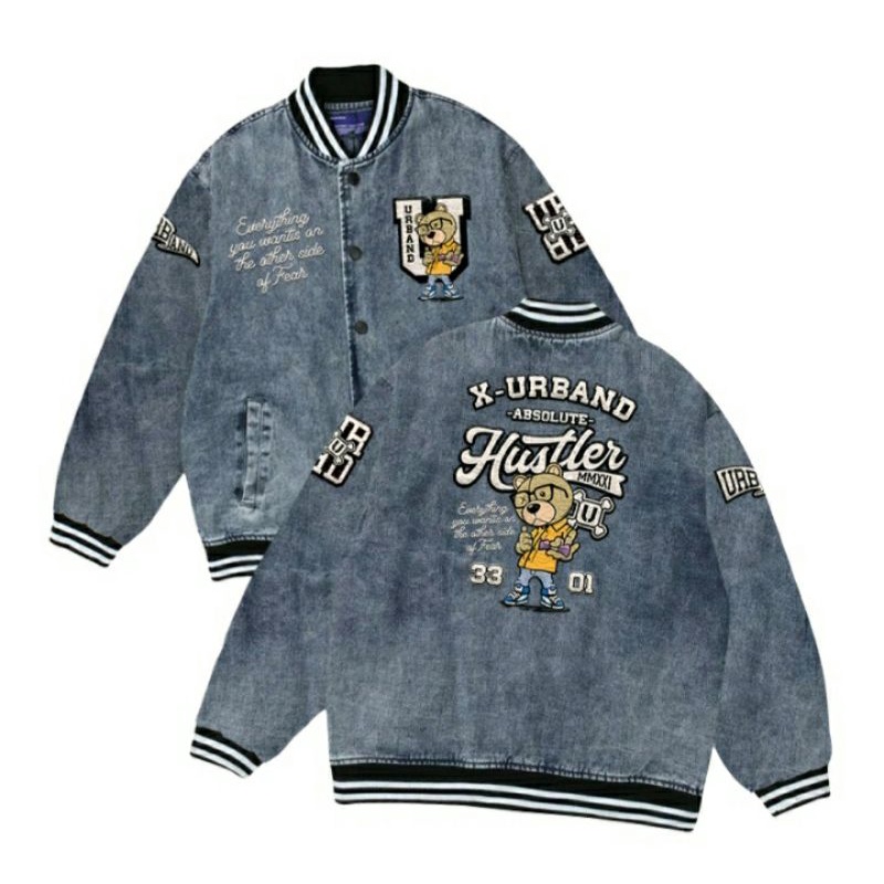 X urband jaket varsity money bear