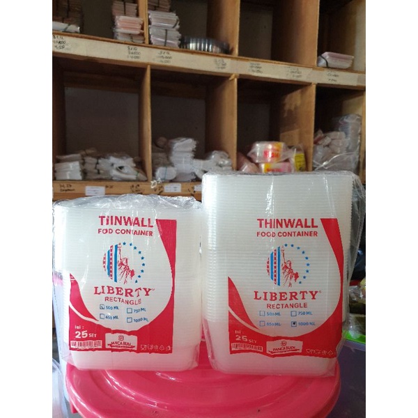 Twinwall 500 ml & 1000 ml/kotak makan plastik/box plastik per pcs