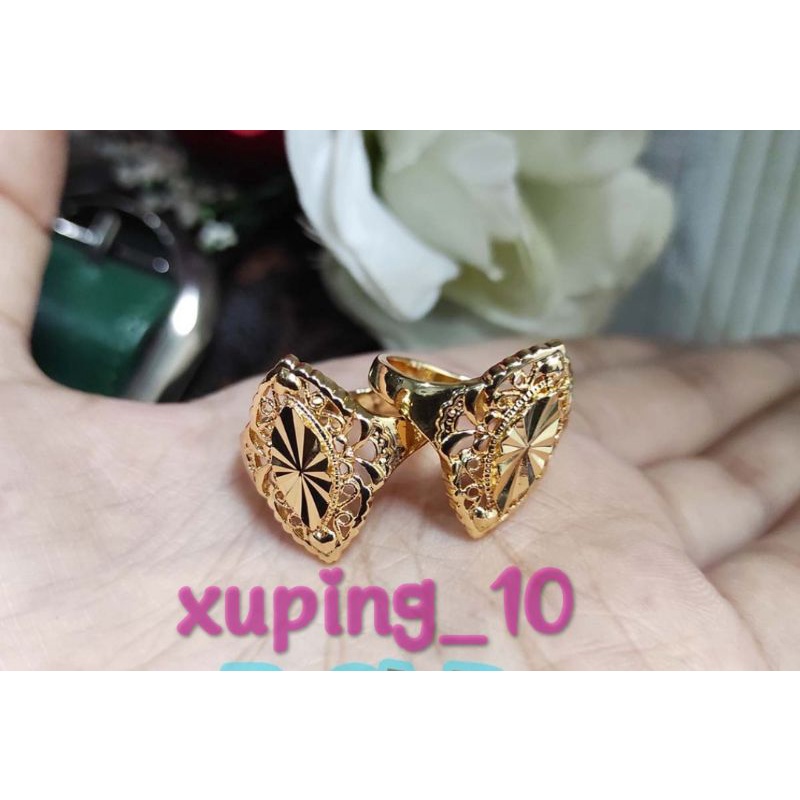 Perhiasan Cincin Emas Motif Cantik (Emas Import Anti Karat Xuping Untuk Dewasa )