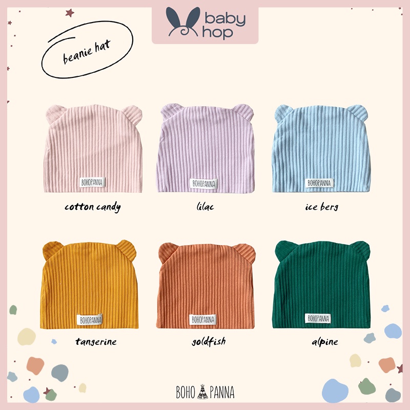 Bohopanna Beanie Hat Topi Kupluk Lucu Bahan Rajut Rib Bayi Laki Laki Perempuan Perlengkapan Asesoris Aksesoris Tutup Kepala Kado Hadiah Lahiran Anak Bayi Cewek Cowok Cewe Cowo Baby Girl Boy Newborn Baru Lahir 0 1 Tahun Bohobaby Bohopana-1
