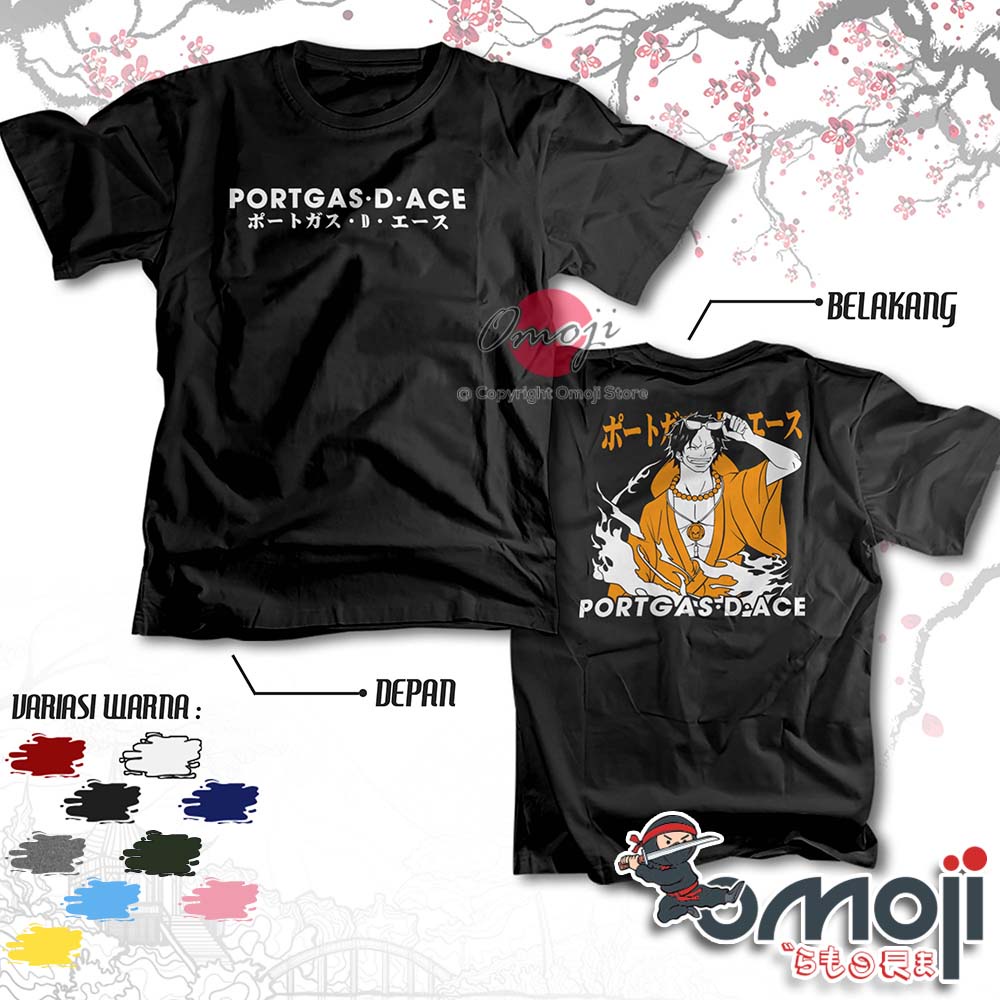 Kaos Anime One Piece Portgas D Ace Hiken Bajak Laut Shirohige - Baju Manga Jepang | 8773