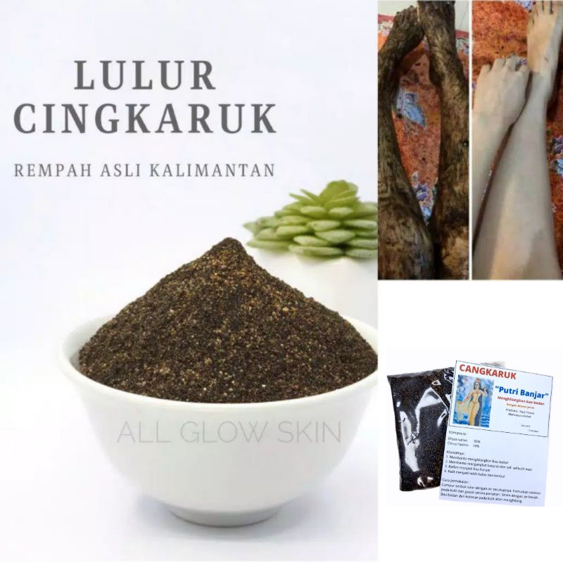Lulur Hitam Cangkaruk / Cingkaruk Organik Khas Banjar  Lulur  Kering  Scrub Alami Bedda lotong 30 gr