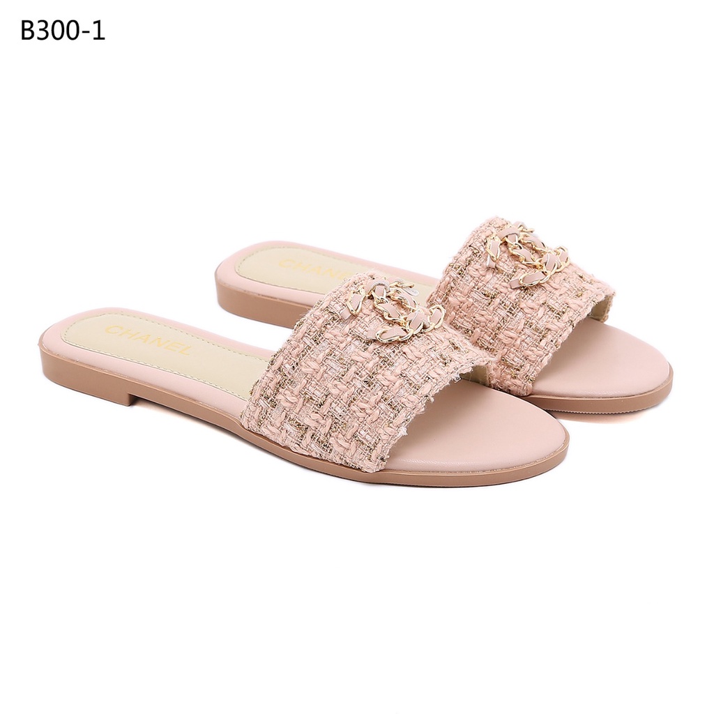 CH Tweed Flats Slide Sandals B300-1