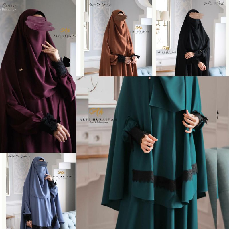 Khimar Handsplit Dahlia Original by Alfi Huraiyah