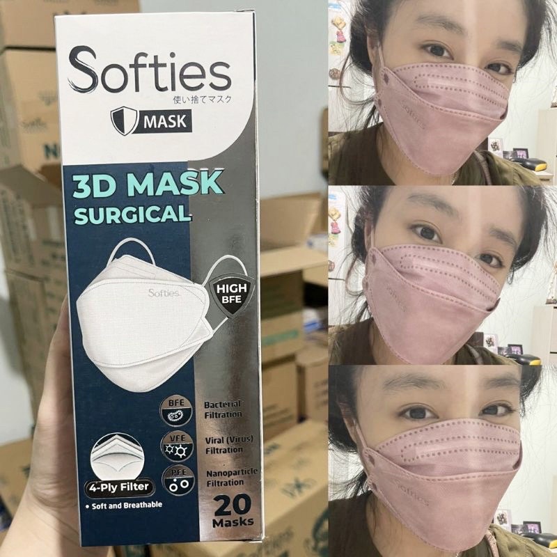 Softies Masker Surgical 3D Earloop Isi 20 pcs