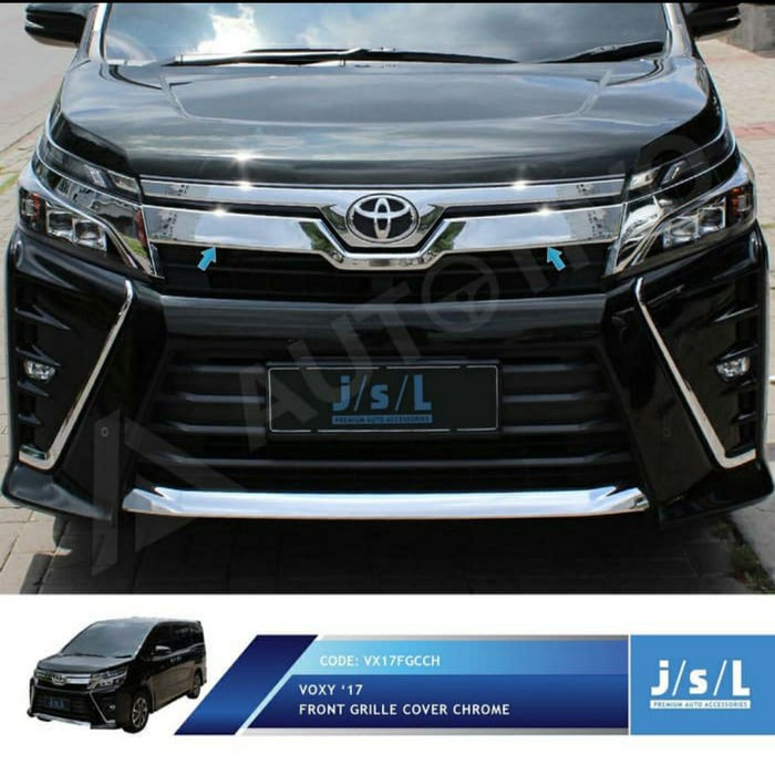 Jsl Grill Depan Voxy Front Grill Cover Chrome