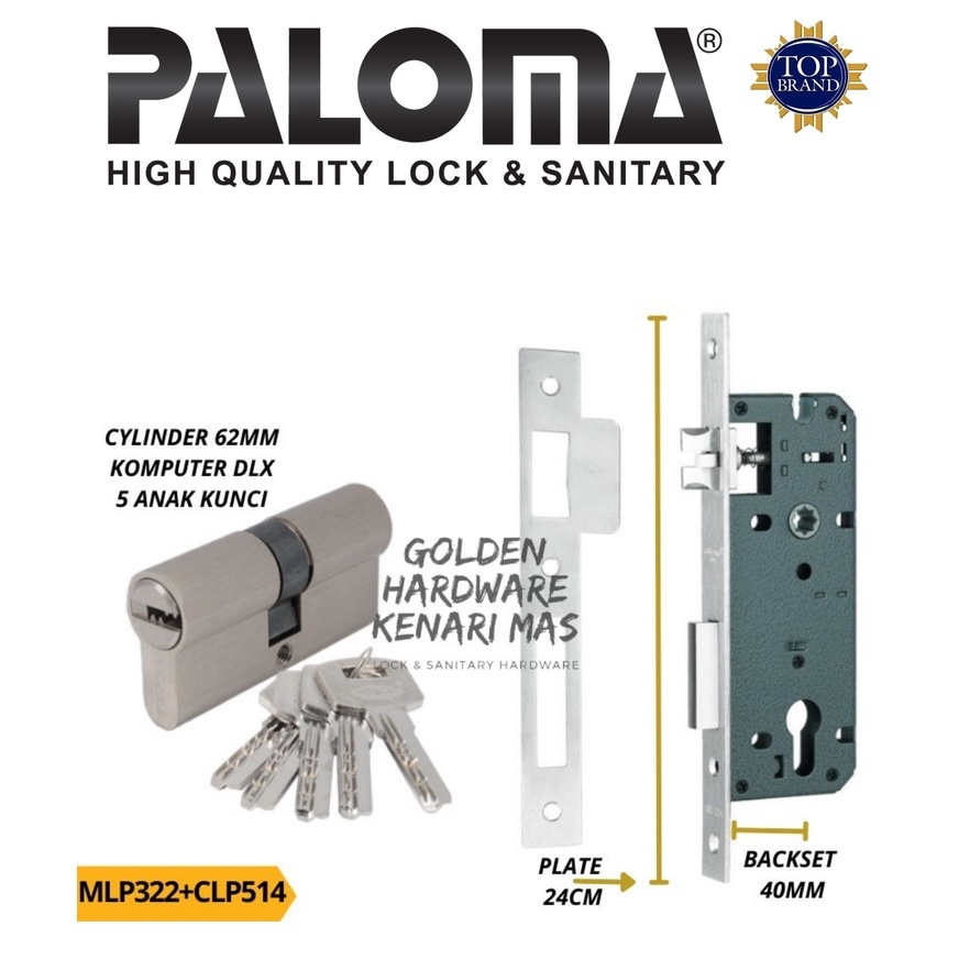 PROMO PALOMA MLP 322 CLP 514 MORTISE LOCK CYLINDER BODY KUNCI SWING