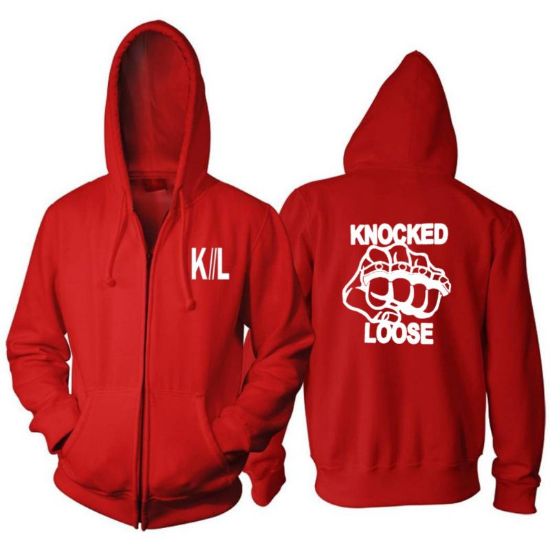 Jaket Hoodie Zipper Band KNOCKED LOOSE Pria Wanita Custom Distro Polos Tebal