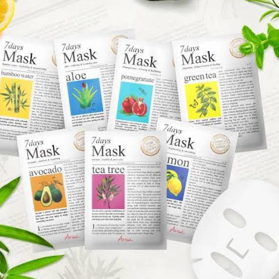 ARIUL ORI BPOM 7 Days Mask Sheet 20g /  Masker Wajah Made In Korea