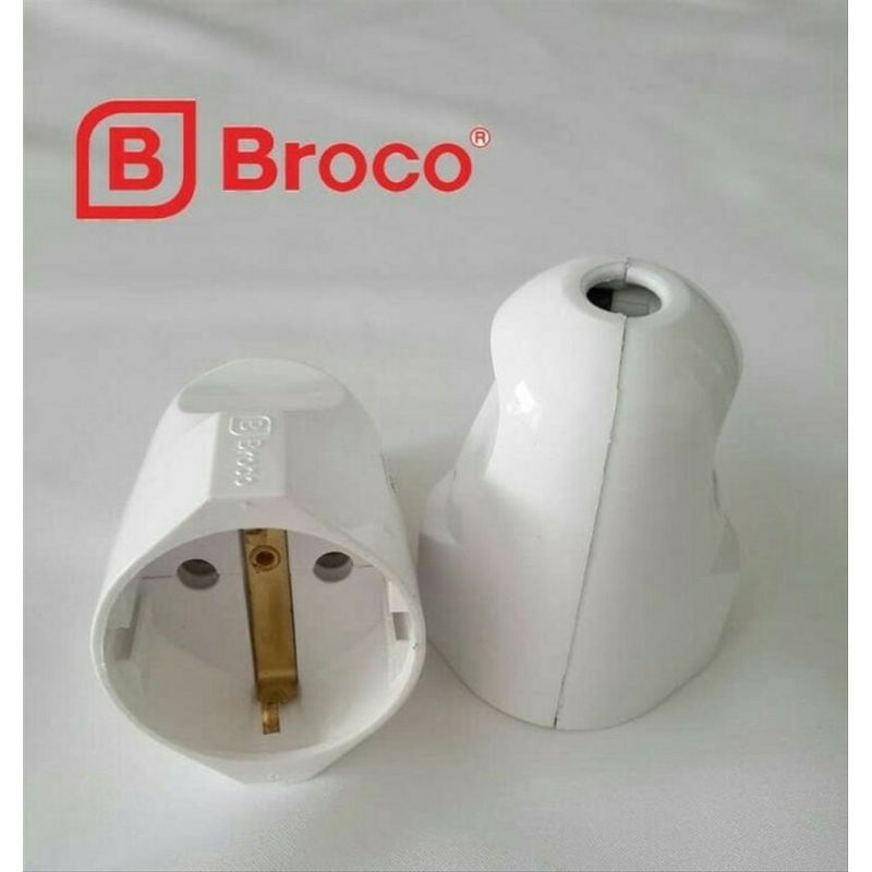 steker female / contra / Kontra arde BROCO plug coupler putih original