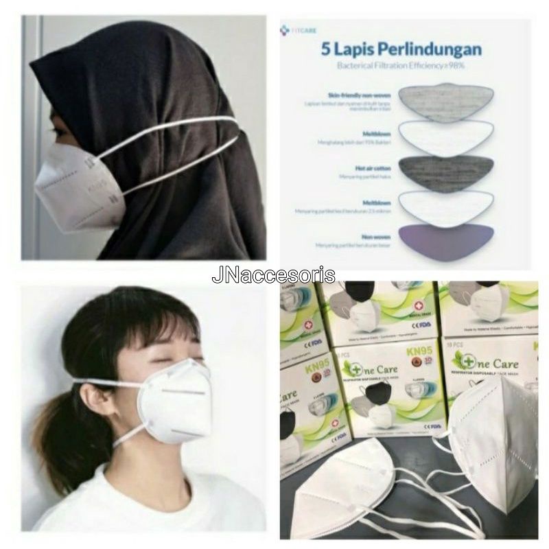 [COD] MASKER KN95 HIJAB 5PLY HEADLOOP KN 95 5 PLY HIJAB ONE CARE