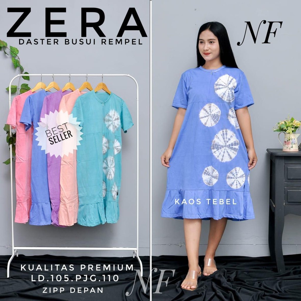 Daster kaos ZERA SEFIA ZOYA tie-die | KAOS COTTON 30S ADEM HALUS MENYERAP | BAJU TIDUR LENGAN PENDEK