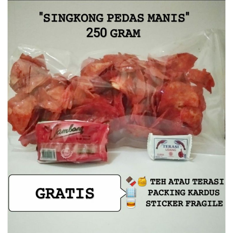 

TERMURAH 250gr Keripik kripik Singkong 1/4 Balado Pedas manis