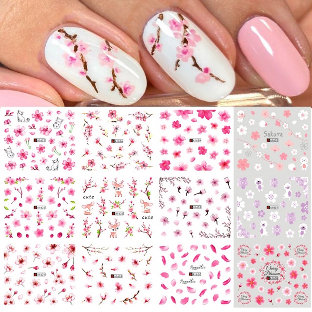 Stiker kuku DECAL Motif Bunga Matahari / Serangga / Tanaman Untuk Dekorasi Nail Art / Manicure Diy