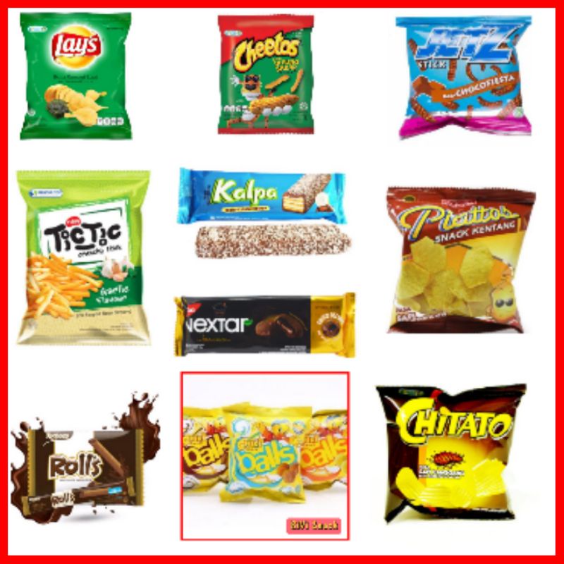 ANEKA CHIKI BALLS CHITATO CHEETOS JETZ LAYS QTELA PIATTOS TARO SATUAN JAJANAN