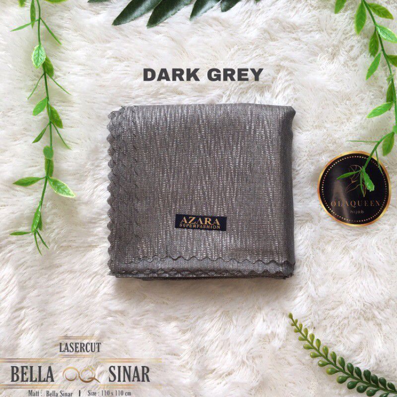 JILBAB SEGIEMPAT BELLA SINAR LC BY AZARA-Drak grey