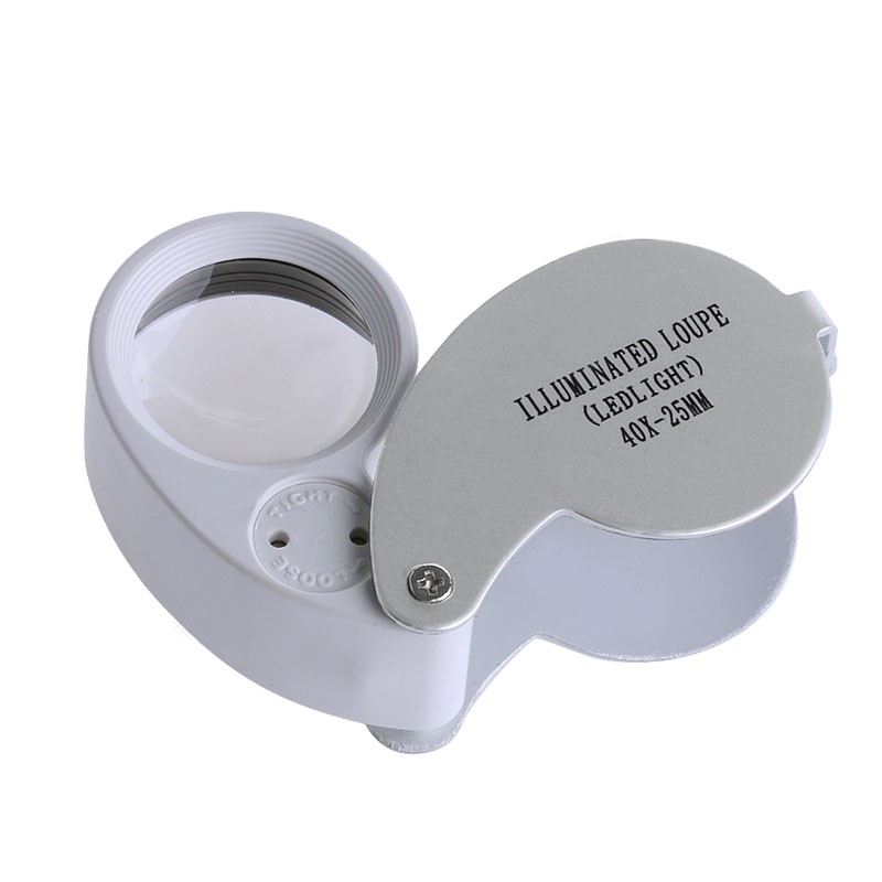 

Loupe 40X Zoom LED Light Kaca Pembesar Magnifier Mikroskop Microscope 40 x Batu Akik Cincin Berlian
