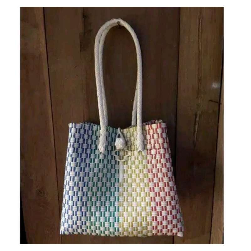 Tas Anyaman Jaly Rainbow size 22x9x19cm