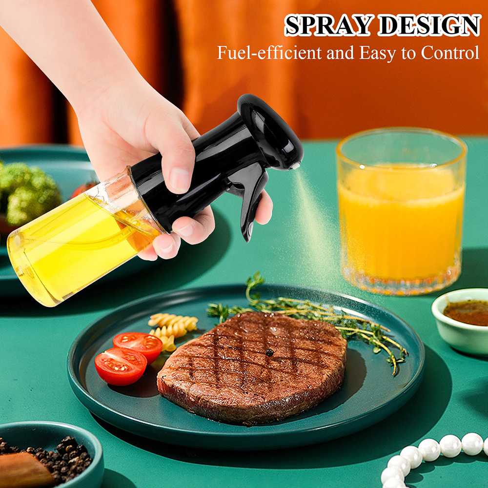 Botol Wadah Tempat Minyak Spray Pump Minyak Goreng Olive Oil Kaca &amp; Stainless Steel untuk BBQ Steak