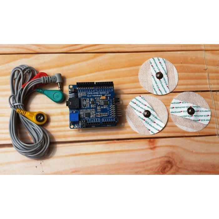 ECG EKG EMG Shield For Arduino With Cables And Electrodes