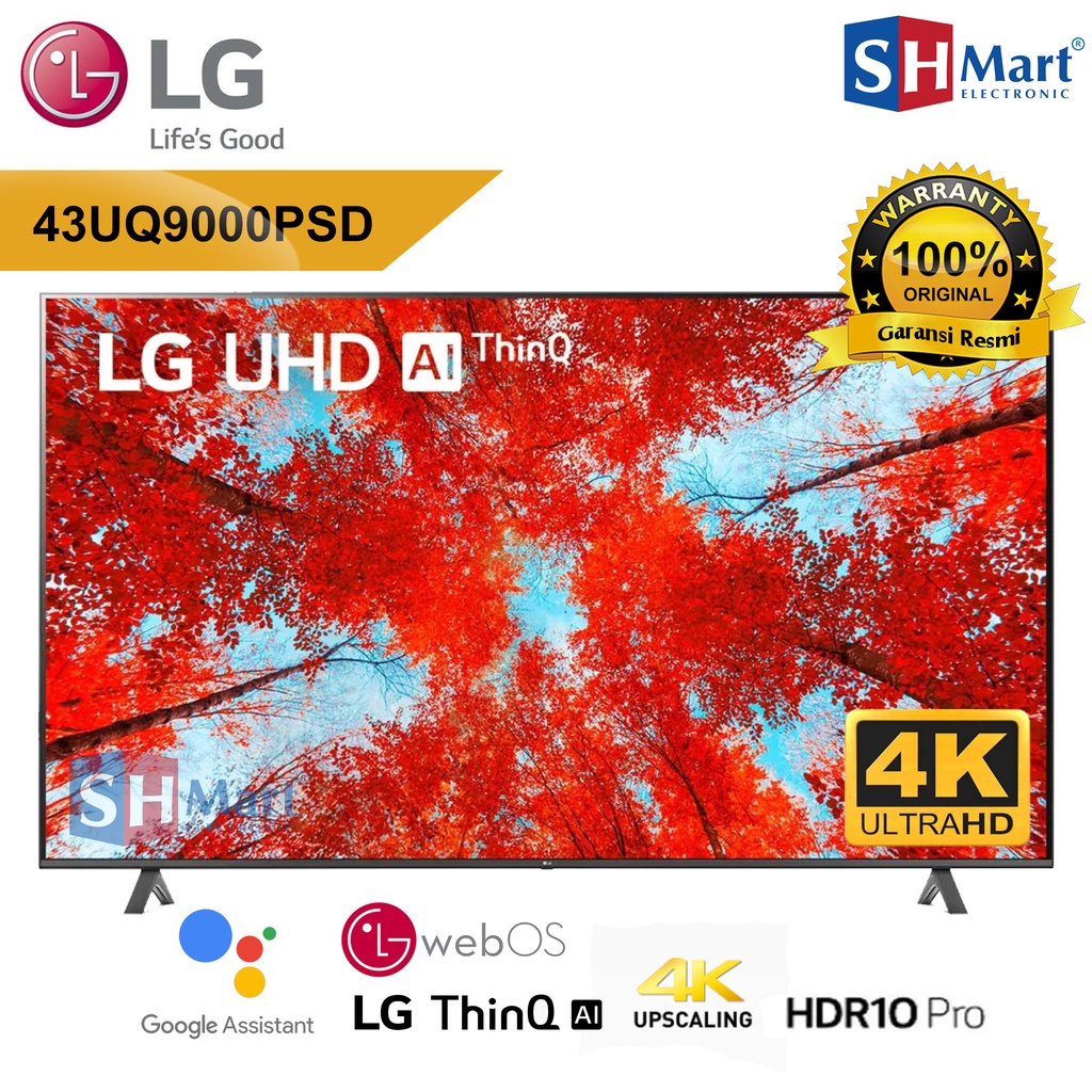 SMART TV LG 43 INCH 43UQ9000PSD UHD 4K HDR THINQ AI 43UQ9000 MAGIC REMOTE NEW 2022 GARANSI RESMI