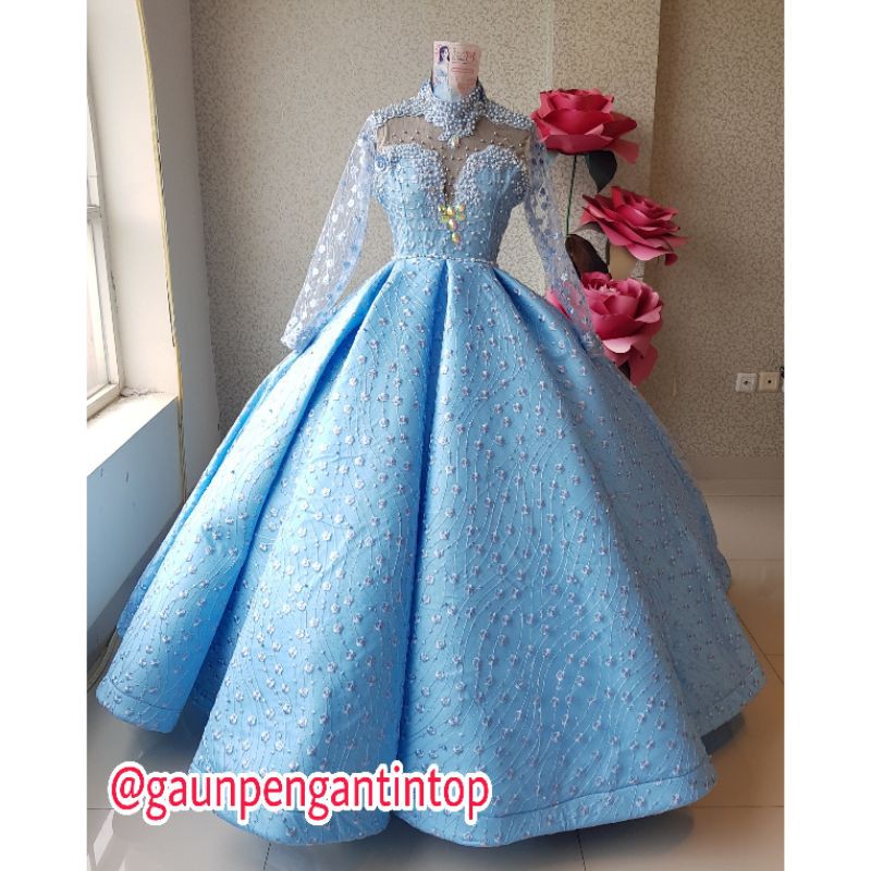 SALE READY Gaun pengantin EKOR PAyet Barbie Ballgown Petticoat Petikut  akad kebaya langsung konveksi