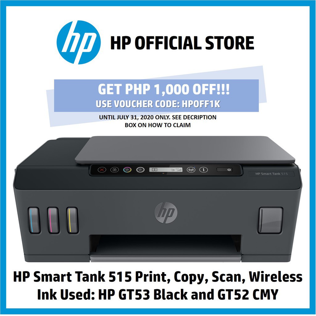 HP Smart Tank 515 Wireless All In One Printer HP 515 HP515 Ink Tank - Hitam