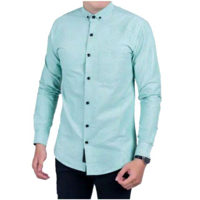 (BISA COD) Kemeja Polos Katun Kerja Kantor Formal Lengan Panjang Pria / kemejapria/kemejakerja-K.Toska