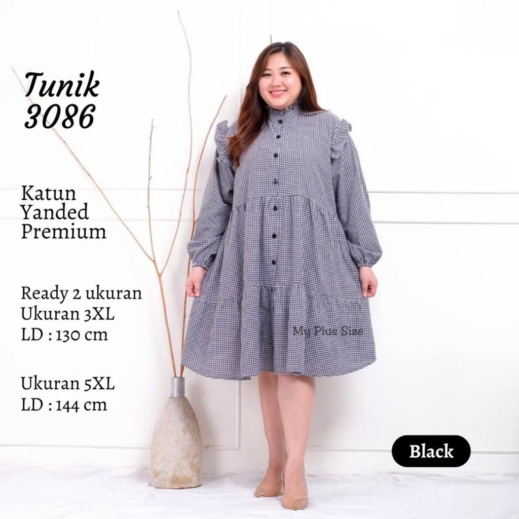 Tunik kotak jumbo 3086,Ld 124 cm 130 &amp; 144 cm