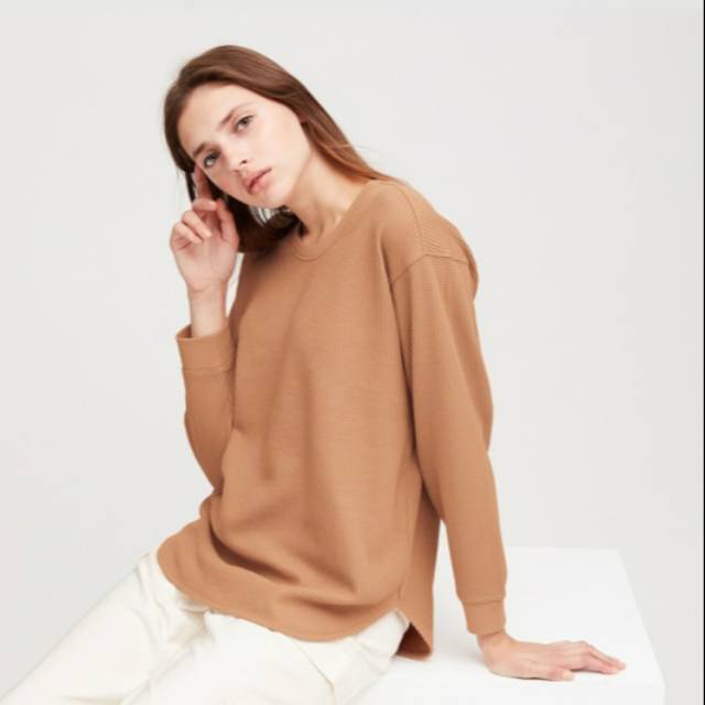 {TERMURAH} TSHIRT WAFFLE UNIQLO LENGAN PANJANG