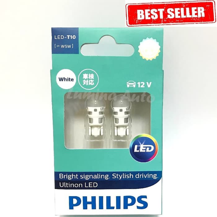 SALE   Philips Vision LED T10 6000K - Lampu Senja Mobil / Motor White / Putih