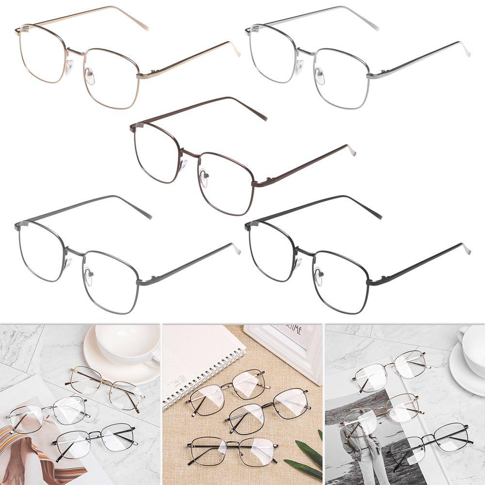 Wonder Square Glasses Vintage Vision Care Kacamata Optik Metal