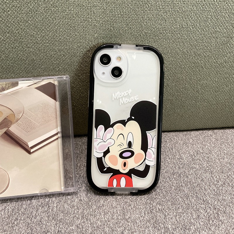 Casing iPhone 11 12 13 Pro MAX X XR XS MAX 7 8 Plus Motif Mickey Mouse 2 in 1