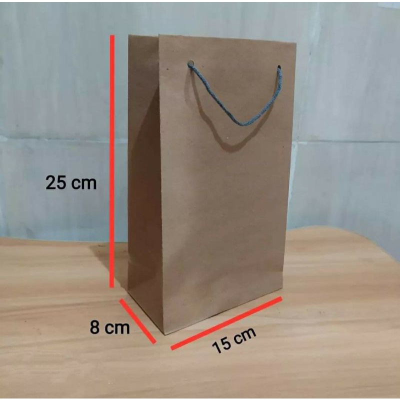 

Paper bag polos ukuran 15x08x25