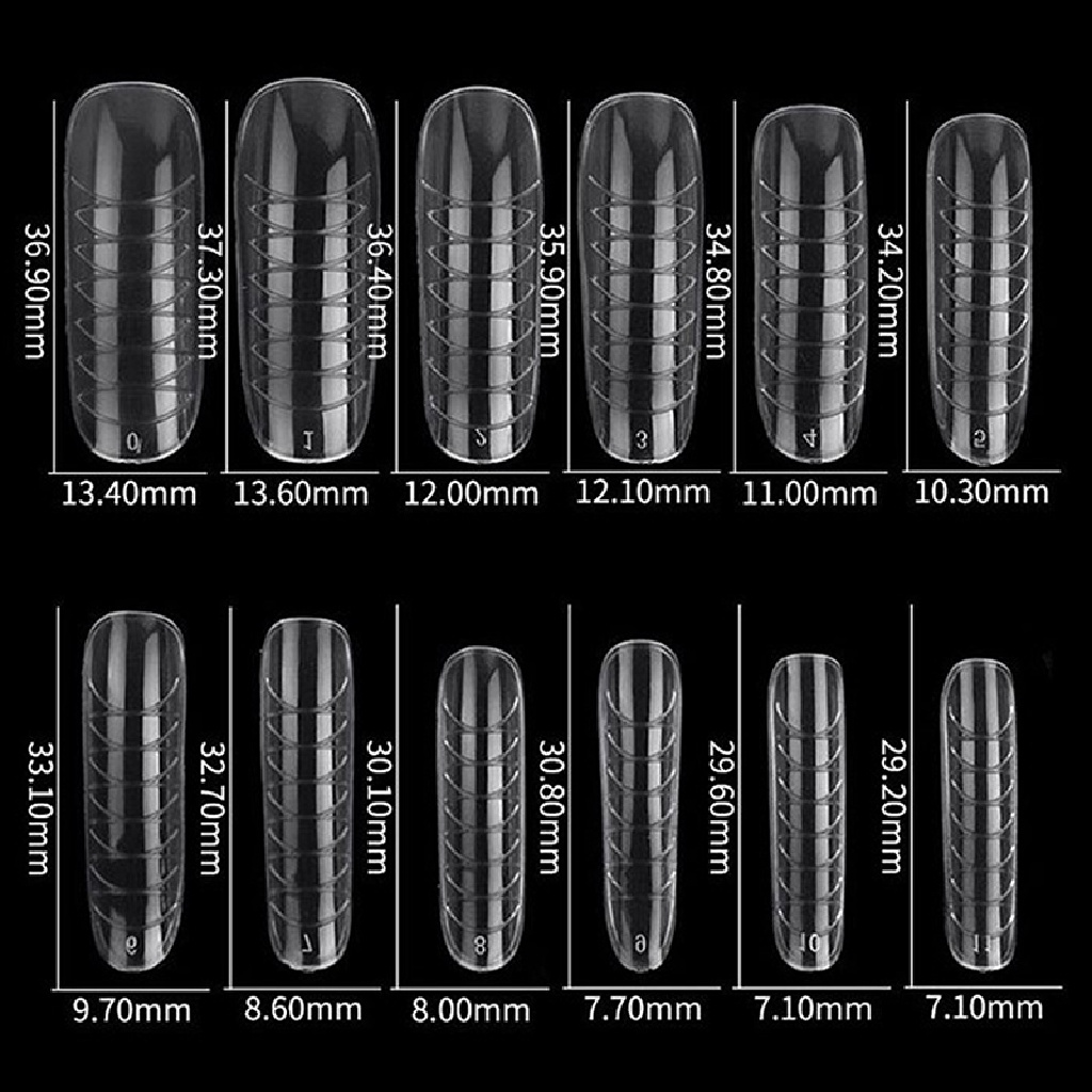 [OOID] 120pcs Kit Plastic Curve False Nails Art Dual Form French Tips Gel Extension ID