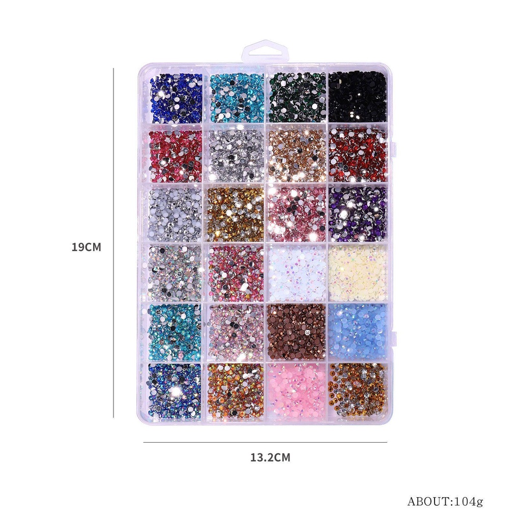 R-flower 3500pcs/box Nail Art Berlian Imitasi Dekorasi Resin Strass Batu Flatback Mix Multisize