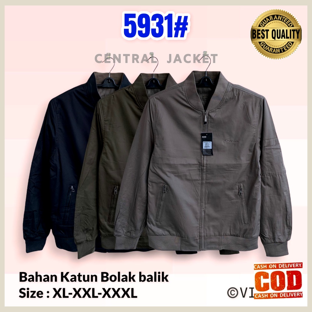 JAKET EBOSS CLASSIC BOLAK BALIK BOMBER - JAKET IMPORT BOMBER ORIGINAL 2in1