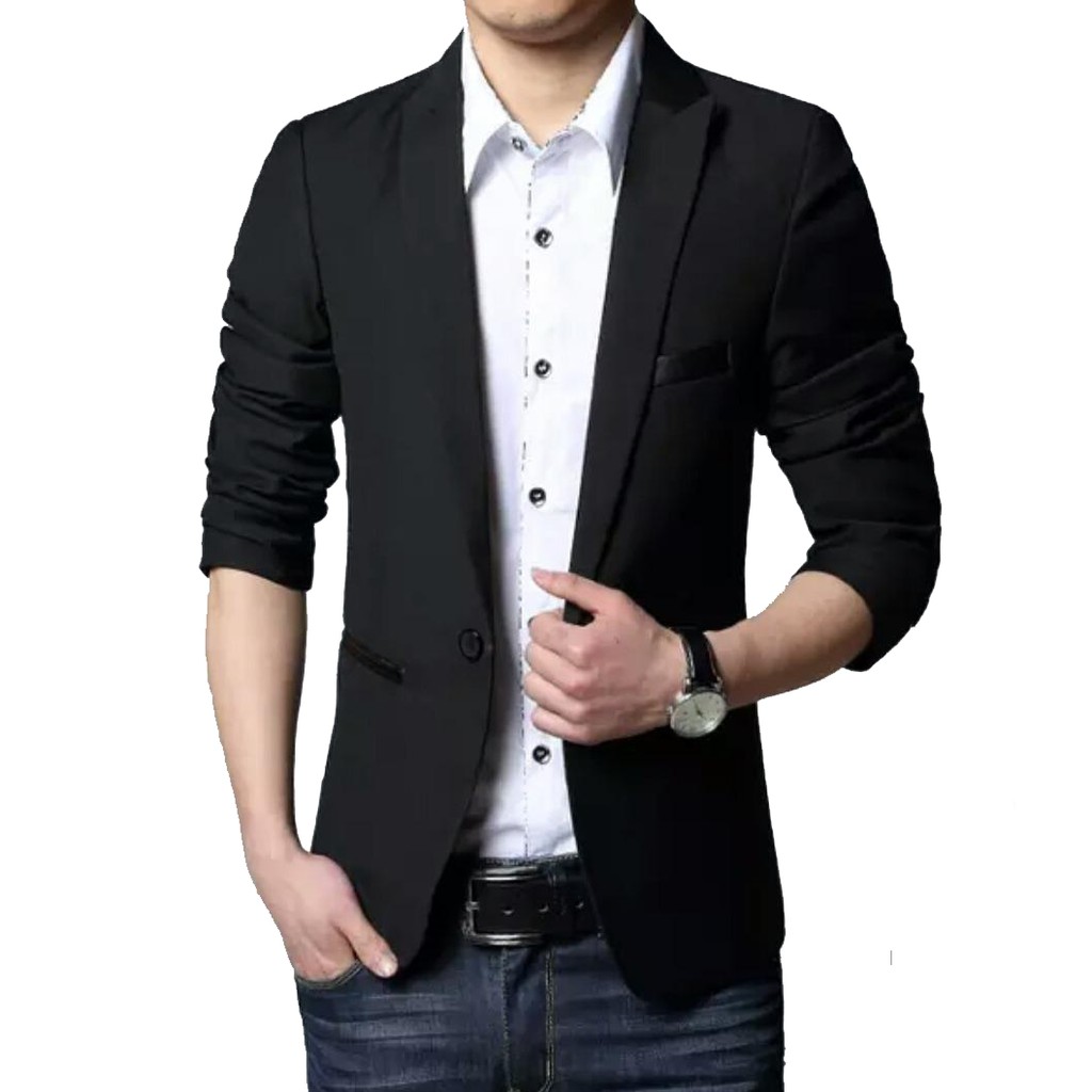 Jas Blazer Hitam Pria Casual Pria Slimfit Formal