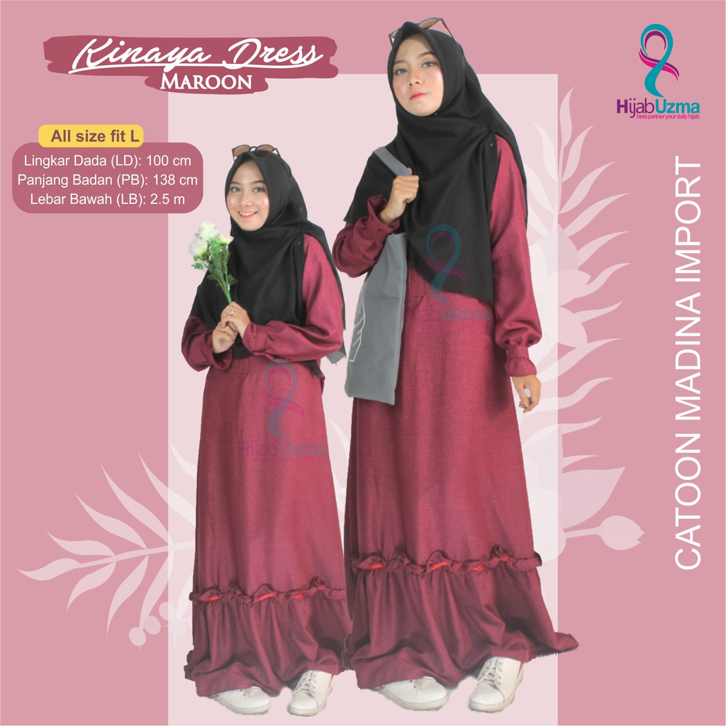Gamis Kinaya Dress Hijab Uzma Gamis Katun Madina Gamis Catoon Madina Katun Madina Import Termurah
