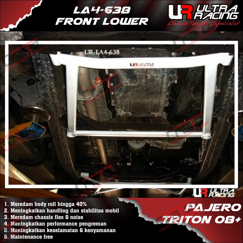 Aksesoris Stabiliser ULTRA RACING Safety Bar - Front Lower Bar 4 Points - Mitsubishi Pajero IO Sport