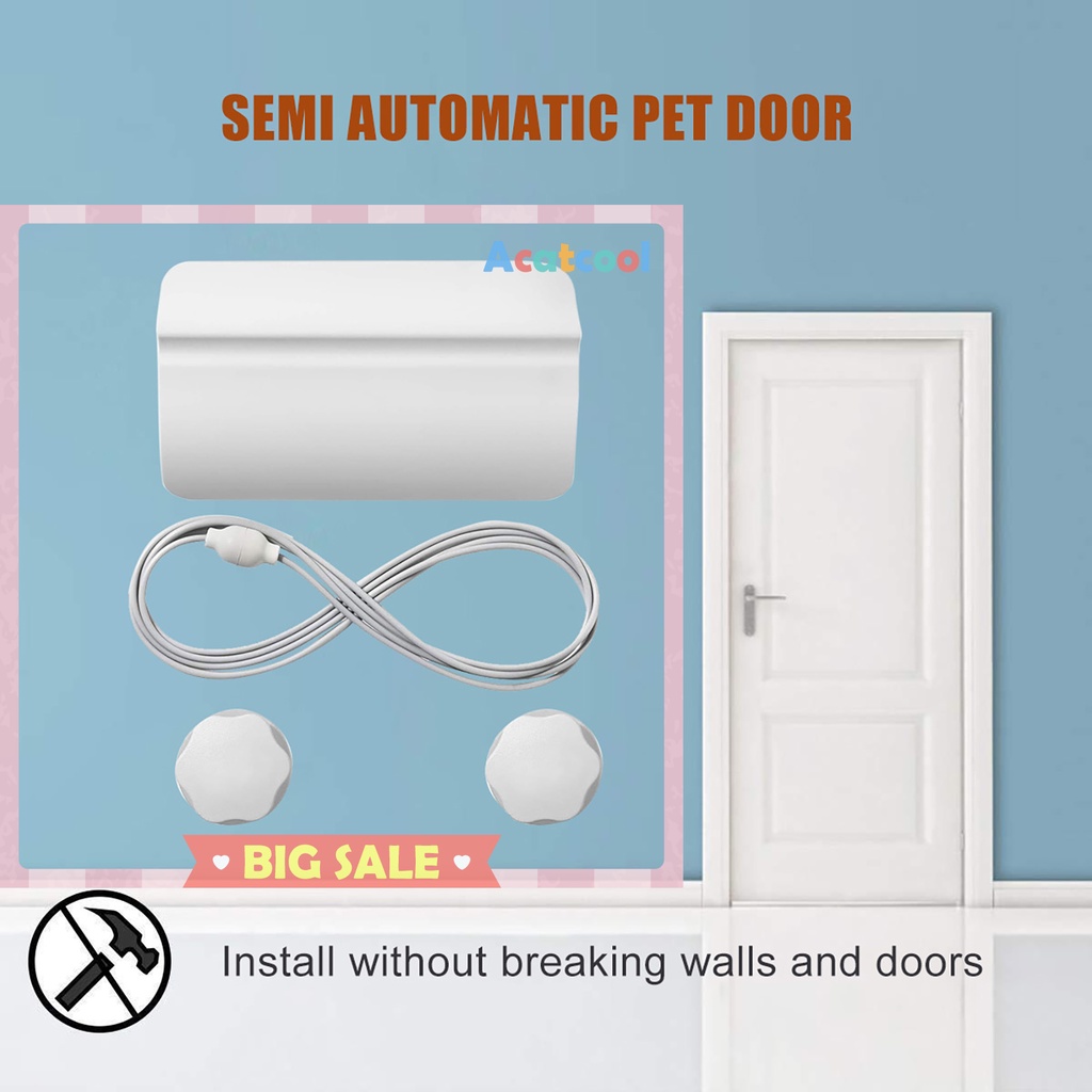 Semi-Automatic Door for Dogs and Cats Cat Dog Entrance/Exit Auto Lockable