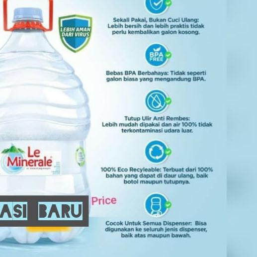 

◊ Le minerale galon sekali pakai 15L mineral water air minum eco galon ➾