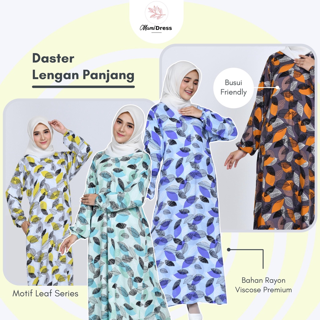 LEAF SERIES - Daster Premium Lengan Panjang Dress Busui Friendly LD 120 PJ 130 / Daster Gamis Kekinian Mamidress