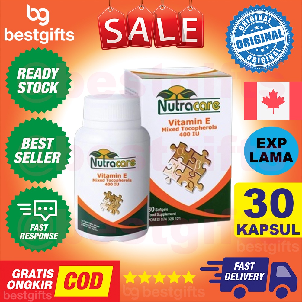 NUTRACARE NUTRA CARE VITAMIN E MIXED TOCOPHEROLS 400 IU VIT E 400IU ANTI PENUAAN KULIT 30 KAPSUL