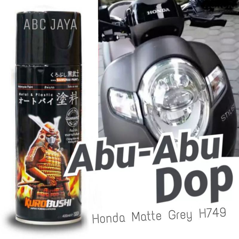 Pilok Pylox Cat Semprot Samurai Honda Matte Grey H749* 400ml Abu-abu Doff Metalik Abu Dof Met Abu matt Metalic Metallic